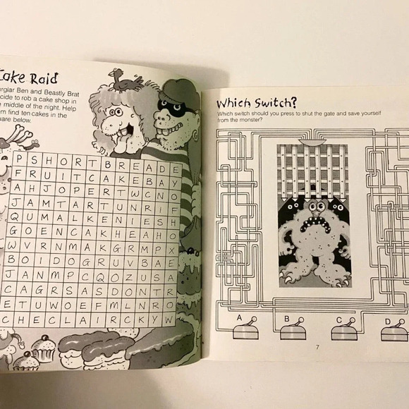 Vintage 1989 Monster Madness A Picture Puzzle Book  Hippo Books Scholastic - Picture 9 of 12